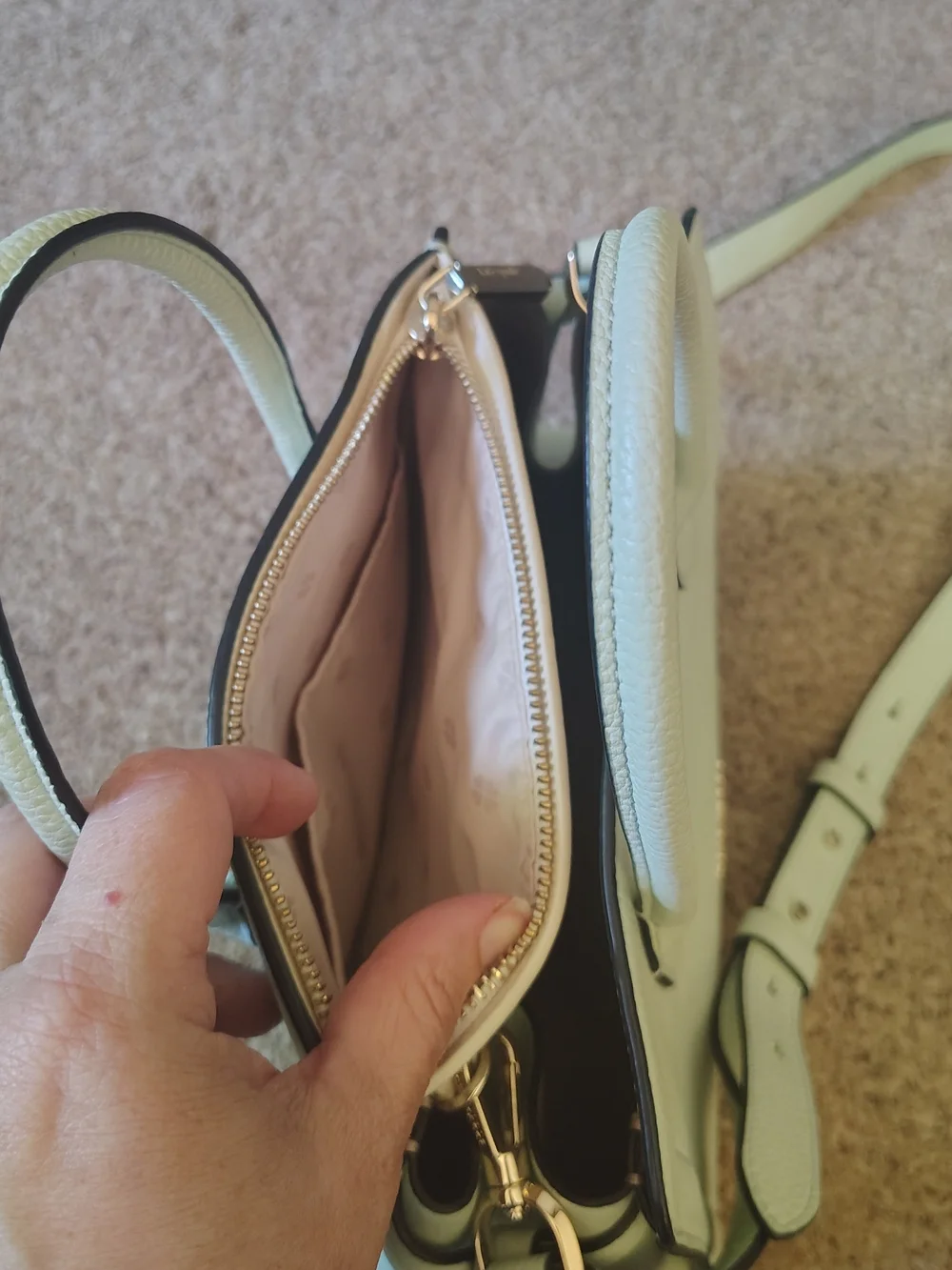 Kate Spade New York Knott Mini Pebbled Leather Satchel Crossbody Mint Green